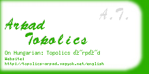 arpad topolics business card